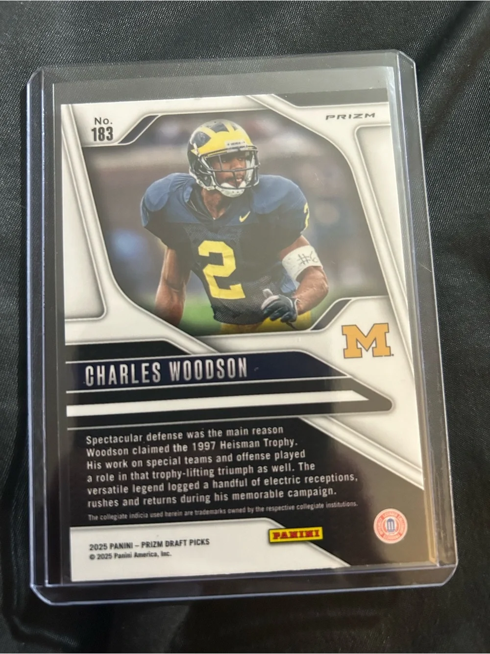 Panini Prizm Charles Woodson Gold and Black Football Card